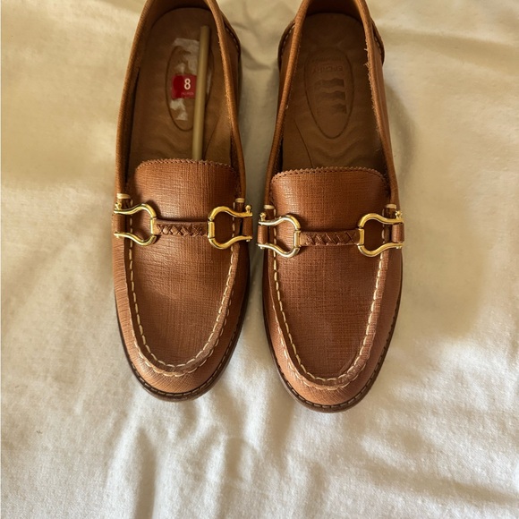 Sperry Shoes - Sperry Brown Leather Loafers with Gold Accents
